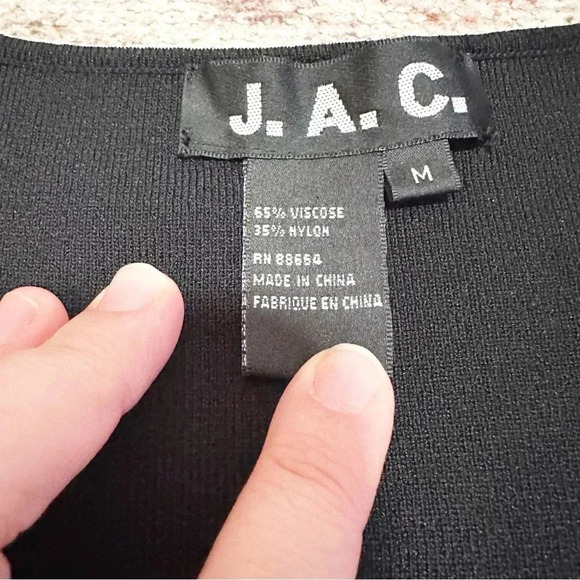 Y2K J.A.C. beaded collared black tank top size medium - Picture 9 of 10